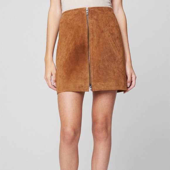 NEW BLANKNYC Denim Alder Zip Suede Skirt - Picture 2 of 6